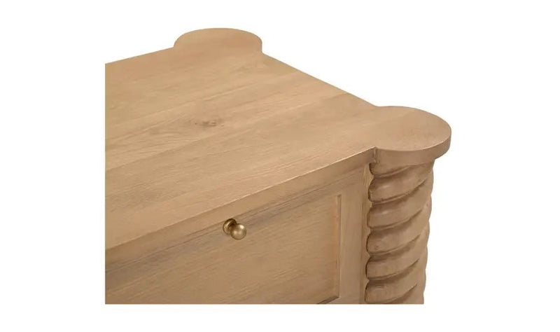 Treccia 2 Drawer Nightstand Oak - Al Rugaib Furniture