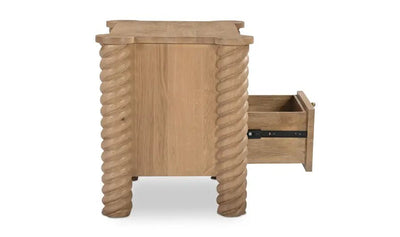 Treccia 2 Drawer Nightstand Oak - Al Rugaib Furniture