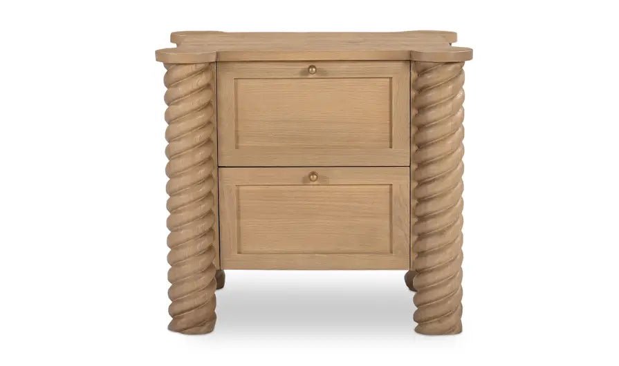 Treccia 2 Drawer Nightstand Oak Nightstands| Moe's Home