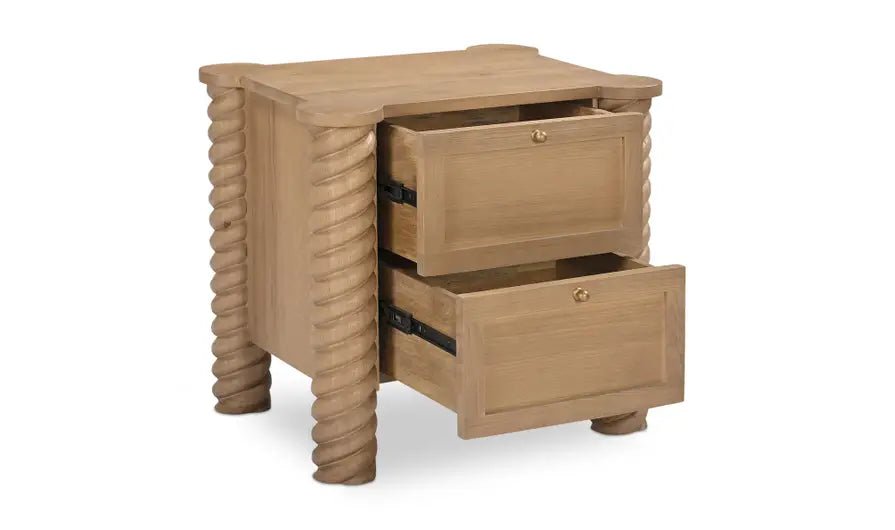 Treccia 2 Drawer Nightstand Oak Nightstands| Moe's Home