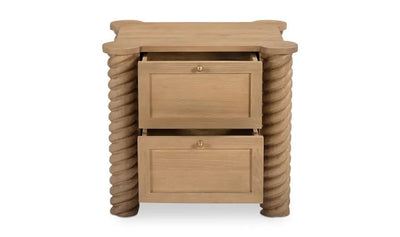 Treccia 2 Drawer Nightstand Oak - Al Rugaib Furniture