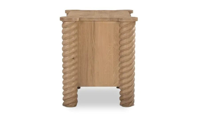 Treccia 2 Drawer Nightstand Oak - Al Rugaib Furniture
