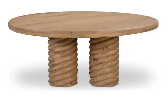 Treccia Round Coffee Table Oak - Al Rugaib Furniture