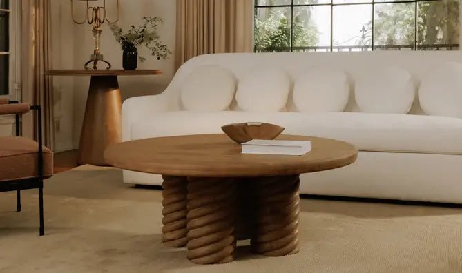 Treccia Round Coffee Table Oak - Al Rugaib Furniture