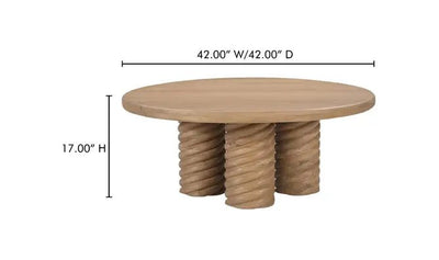 Treccia Round Coffee Table Oak - Al Rugaib Furniture