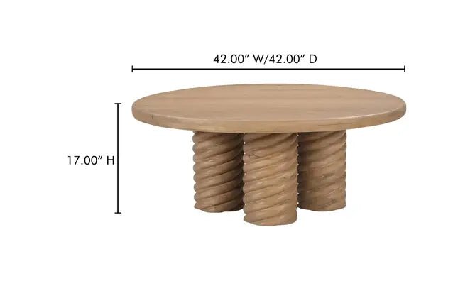 Treccia Round Coffee Table Oak - Al Rugaib Furniture