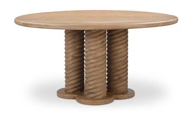 Treccia Round Dining Table Oak - Al Rugaib Furniture