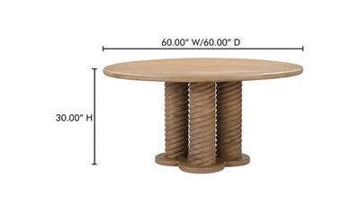 Treccia Round Dining Table Oak - Al Rugaib Furniture
