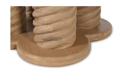 Treccia Round Dining Table Oak - Al Rugaib Furniture