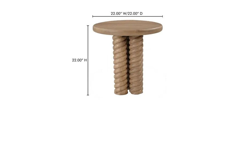 Treccia Side Table Oak - Al Rugaib Furniture
