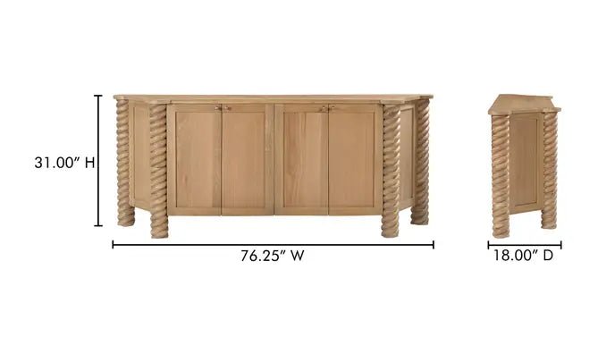 Treccia Sideboard Oak - Al Rugaib Furniture