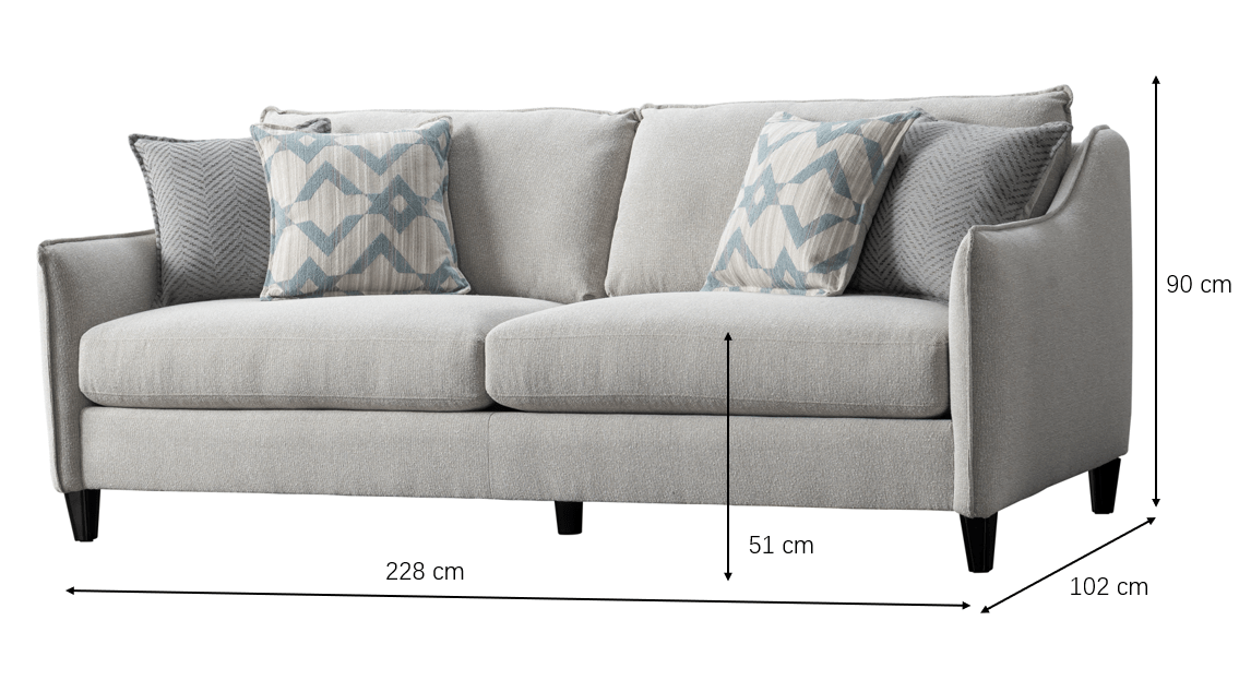 Trendy Grey Sofa (228cm) Sofas & Loveseats| Roots Furniture