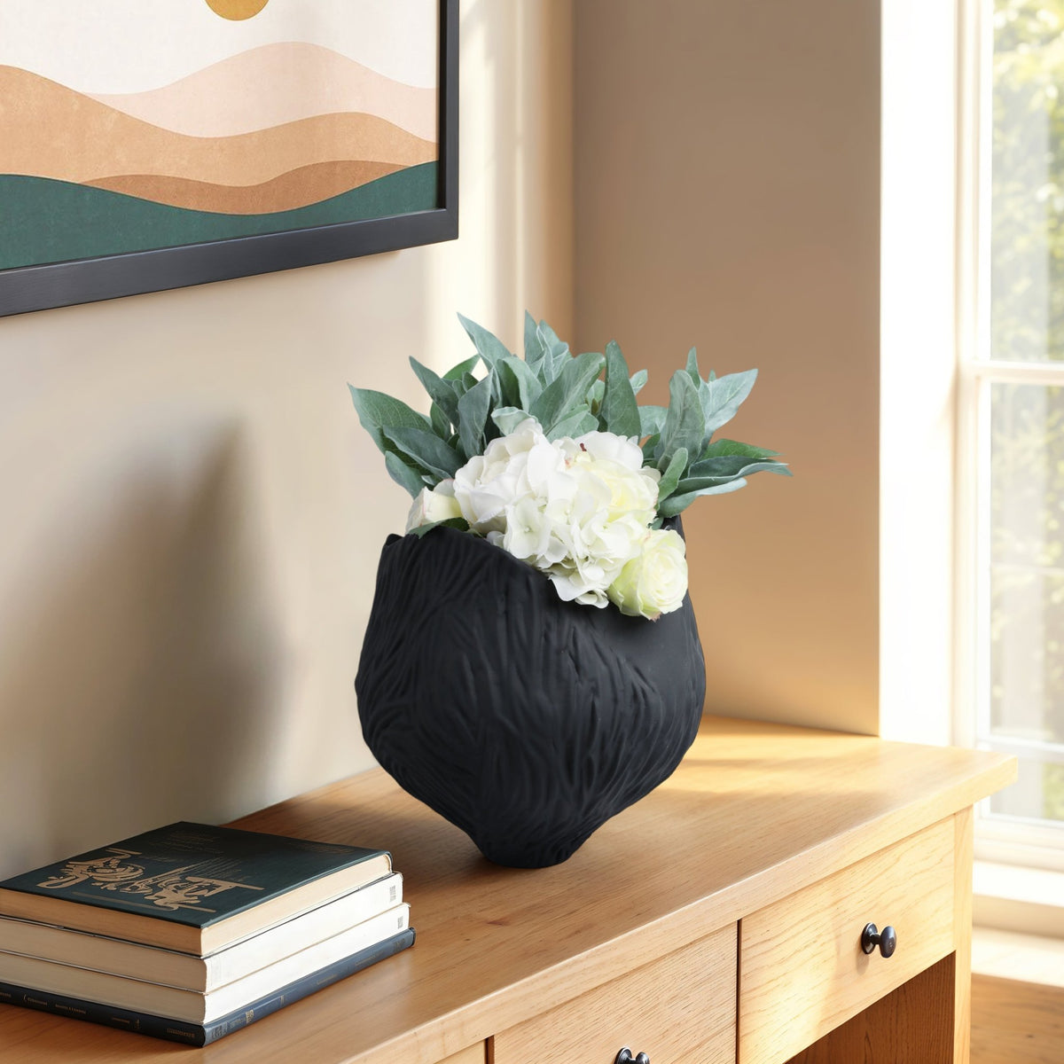trevino 3d Printed Porcelain Vase,blk Vases and Jars| Sagebrook Home