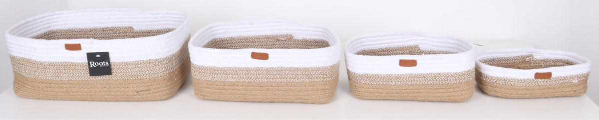 TRI PATTERN RECTANGULAR BASKET - S/4 Baskets| Roots Furniture