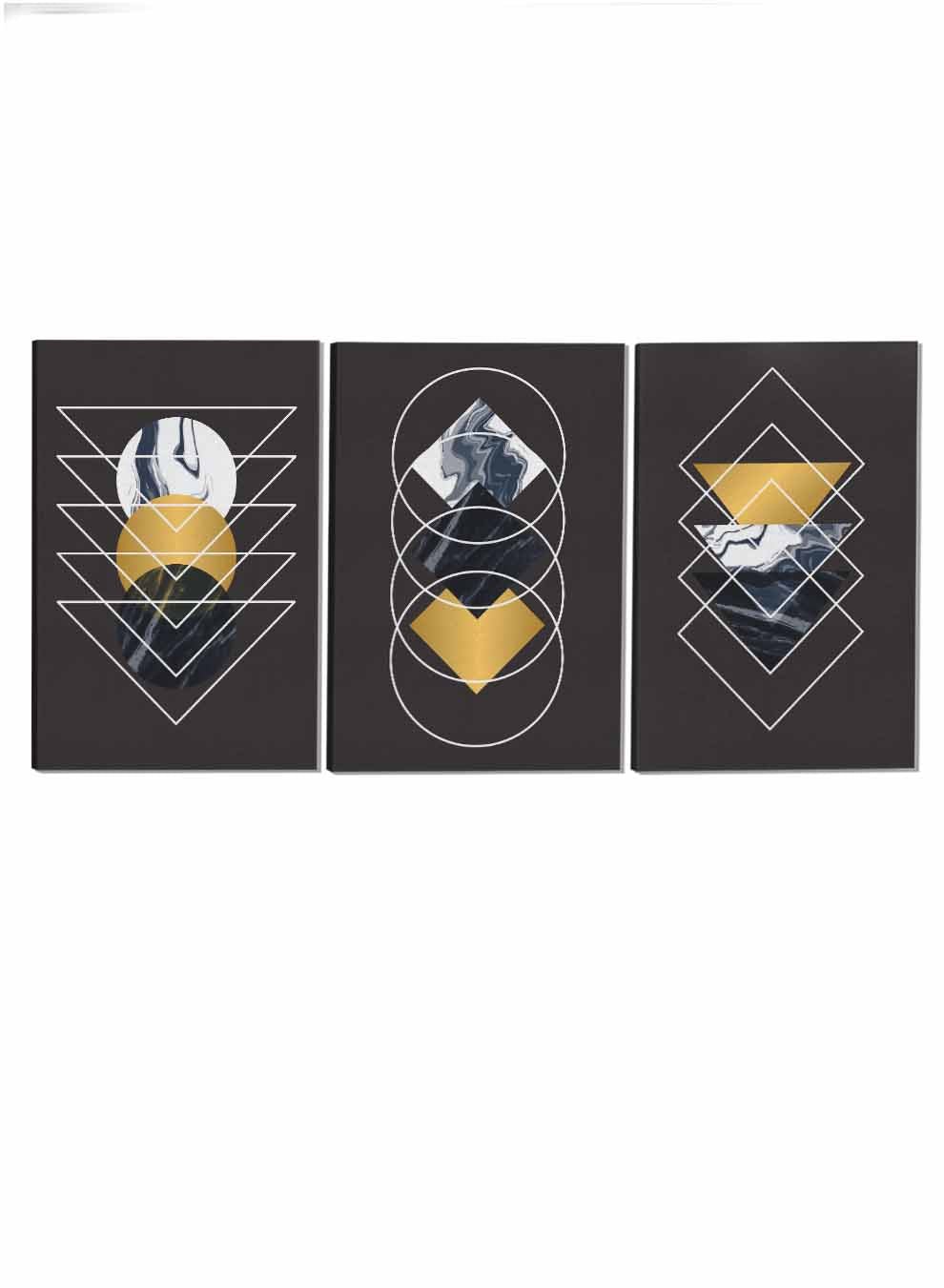 Triangles Circles Rhombuses Abstract Paintings(set of 3) Paintings & Pictures| LOWHA