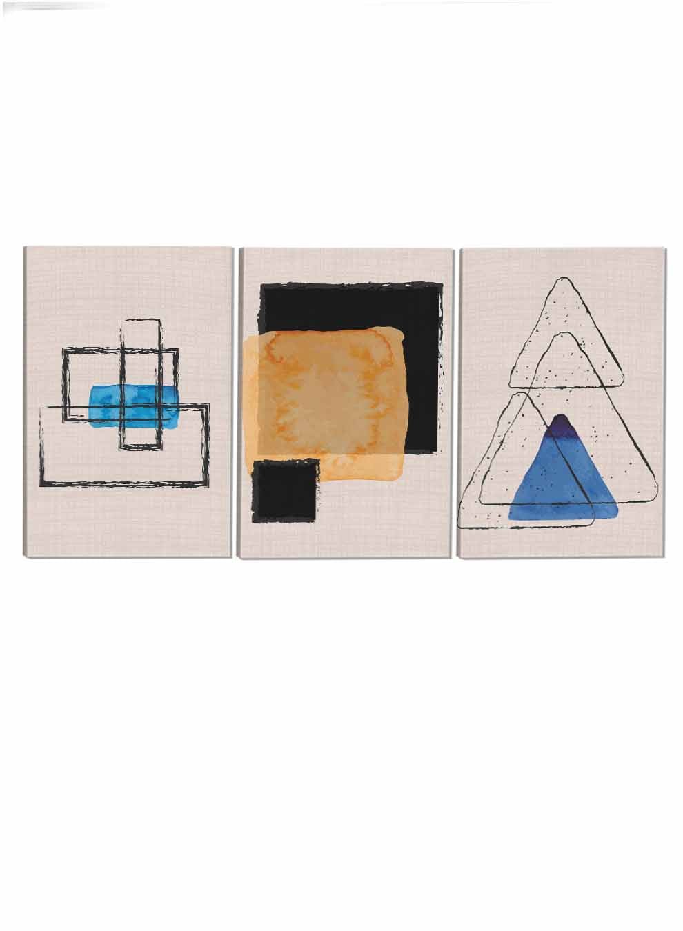 Triangles Squares Rectangles Abstract Paintings(set of 3) Paintings & Pictures| LOWHA