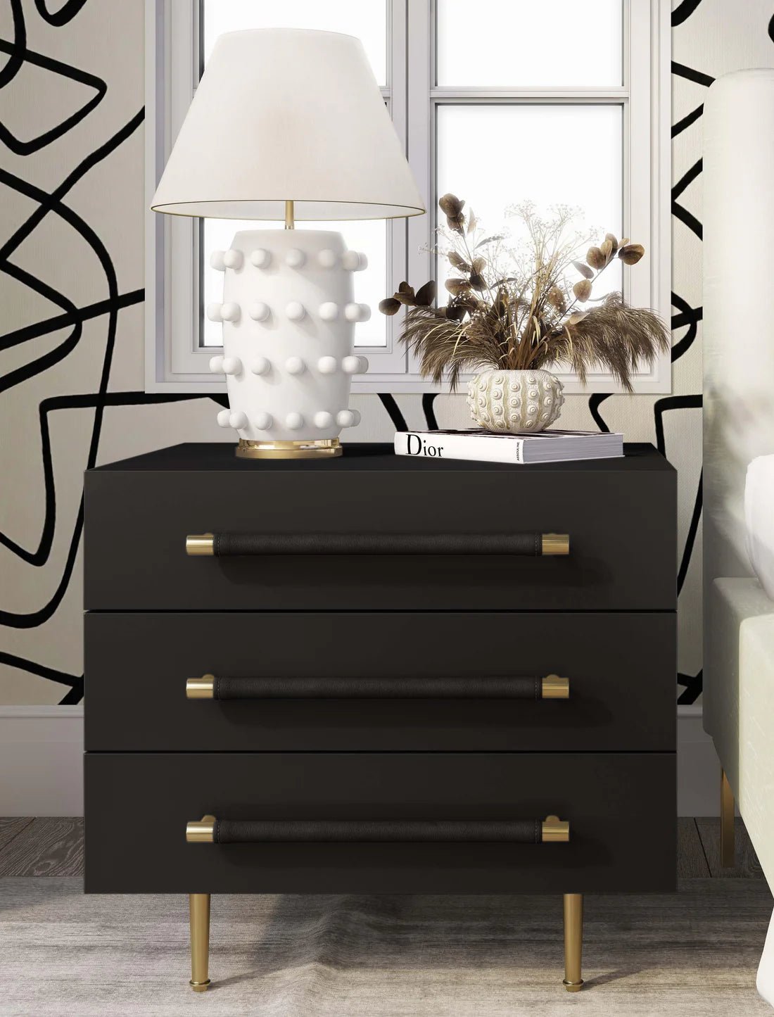 Trident Black Nightstand Nightstands| TOV