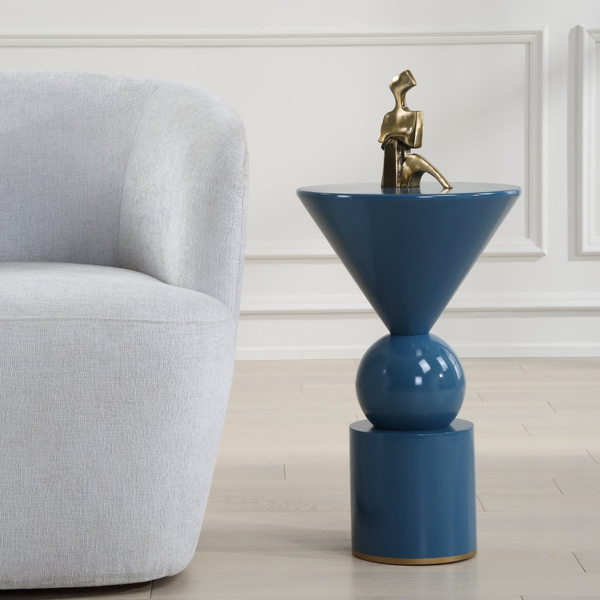 Trig Blue Accent Table Accent & End Tables| Uttermost