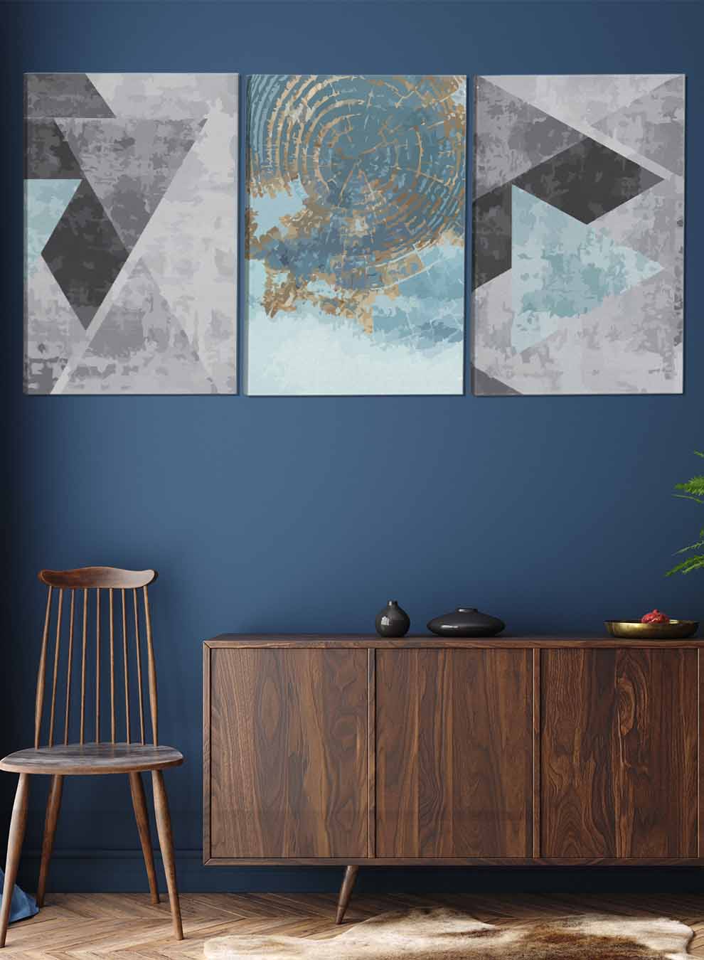 Triptych Vector Abstract Paintings(set of 3) Paintings & Pictures| LOWHA