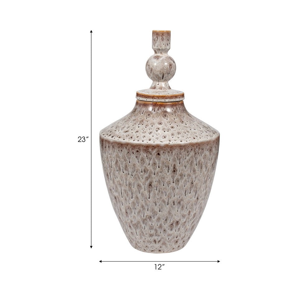 TRUMAN LARGE CERAMIC LIDDED JAR Vases and Jars| Sagebrook Home