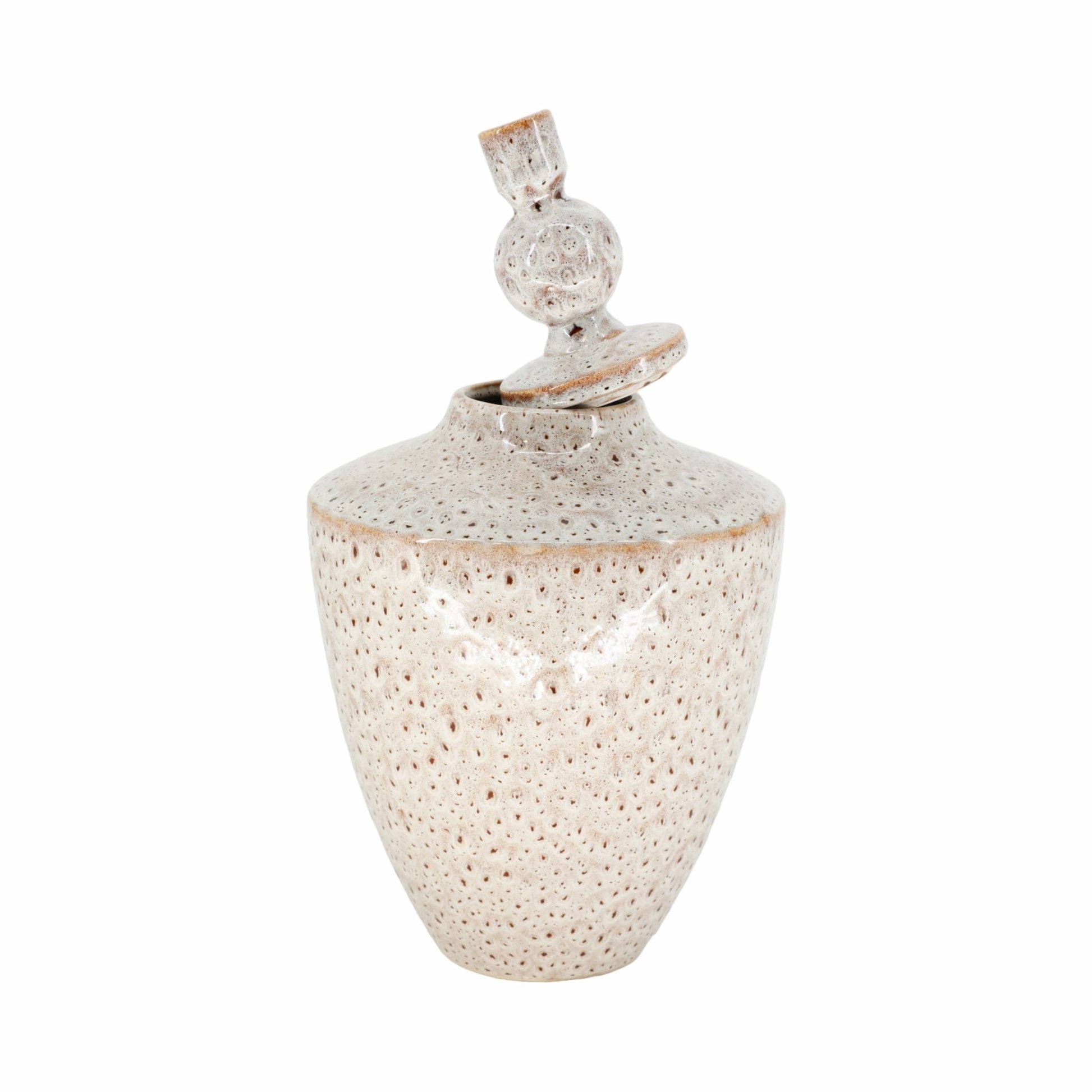 TRUMAN SMALL CERAMIC LIDDED JAR Vases and Jars| Sagebrook Home