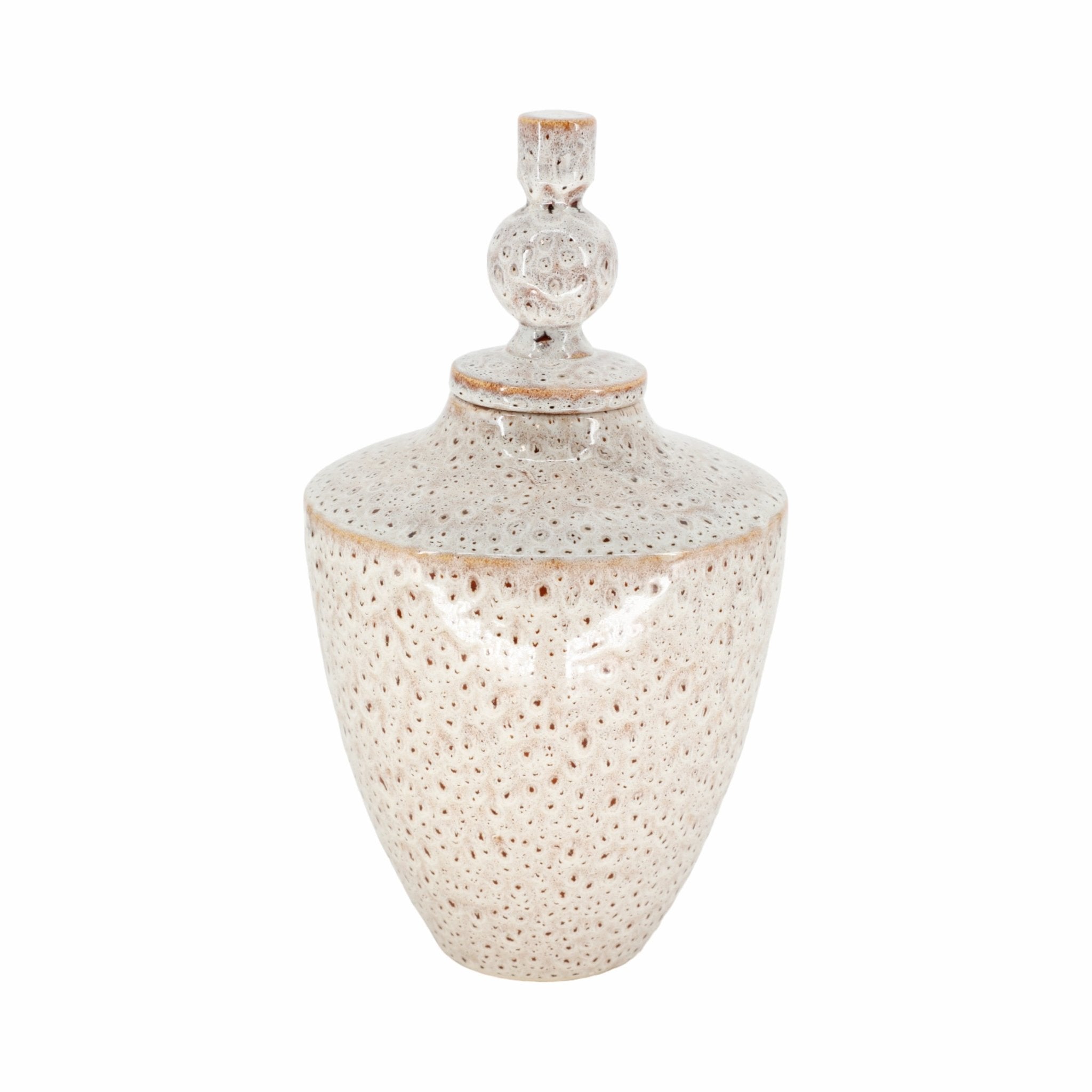 TRUMAN SMALL CERAMIC LIDDED JAR Vases and Jars| Sagebrook Home