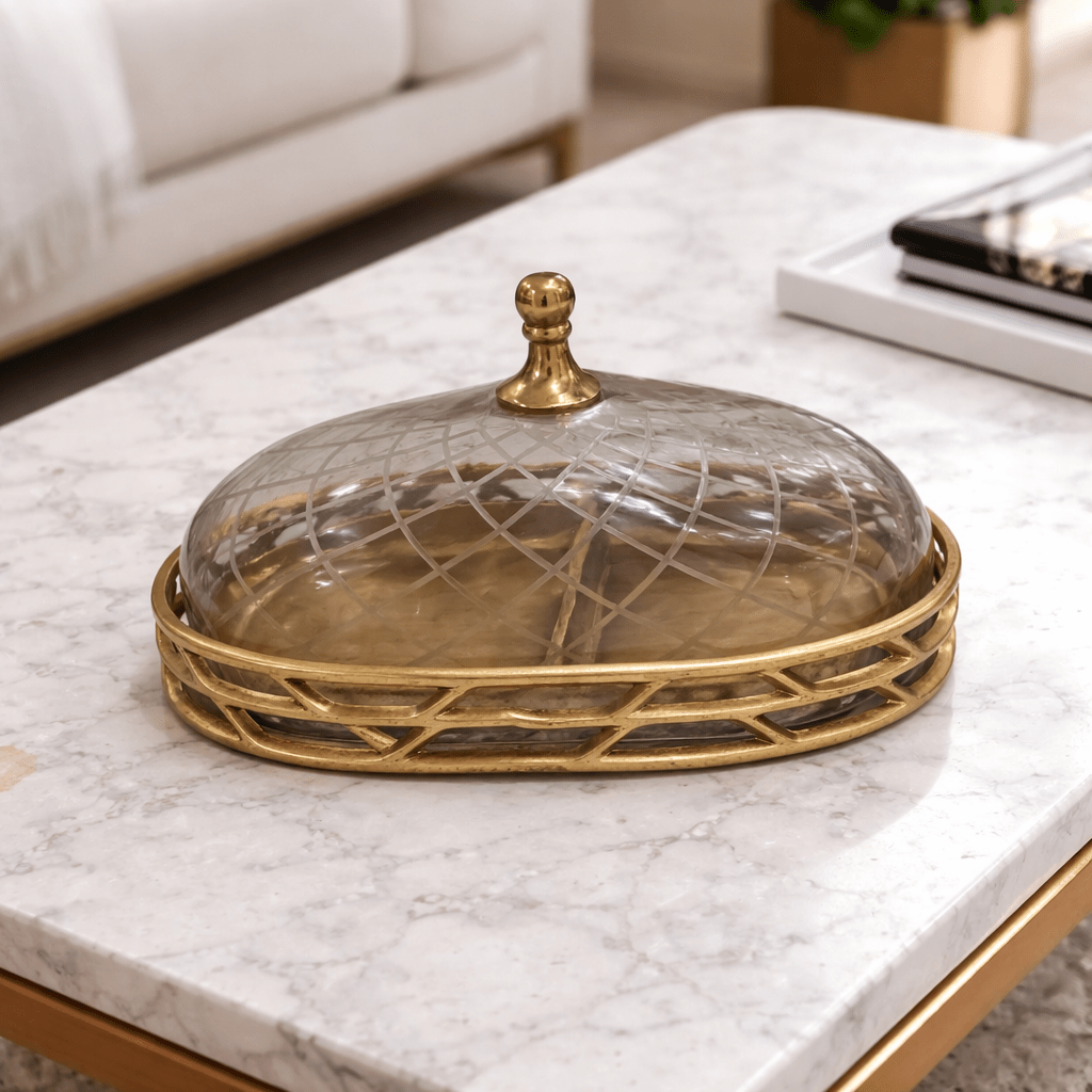 Ttray with glass dome Tray| Roots Furniture