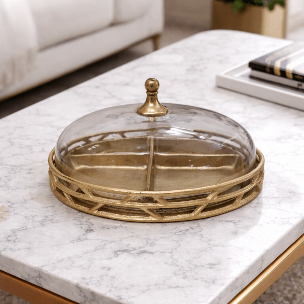 Ttray with glass dome Tray| Roots Furniture