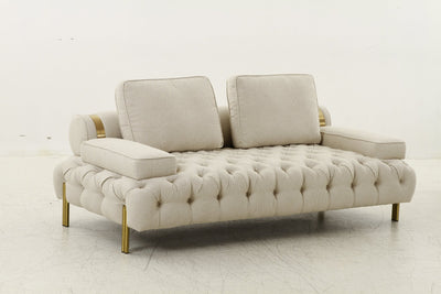 Tufting Beige 2 Seater Loveseat - Al Rugaib Furniture