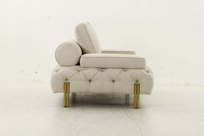 Tufting Beige 2 Seater Loveseat - Al Rugaib Furniture