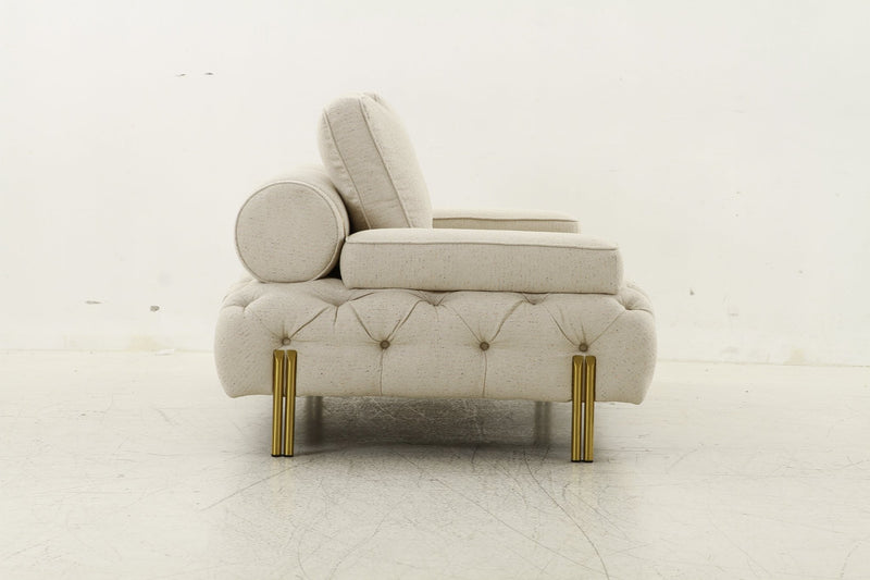 Tufting Beige 2 Seater Loveseat - Al Rugaib Furniture