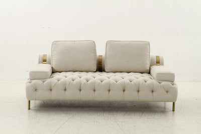 Tufting Beige 2 Seater Loveseat - Al Rugaib Furniture