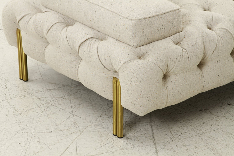 Tufting Beige 2 Seater Loveseat - Al Rugaib Furniture