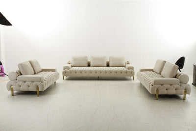 Tufting Beige 2 Seater Loveseat - Al Rugaib Furniture