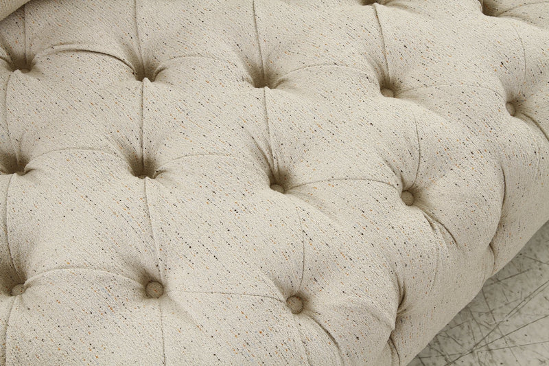 Tufting Beige 2 Seater Loveseat - Al Rugaib Furniture