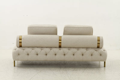 Tufting Beige 2 Seater Loveseat - Al Rugaib Furniture