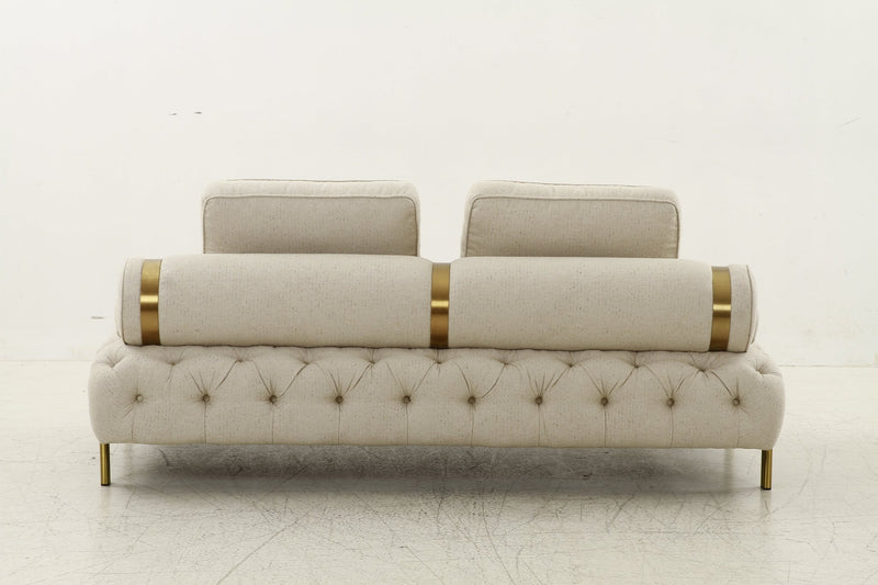 Tufting Beige 2 Seater Loveseat - Al Rugaib Furniture