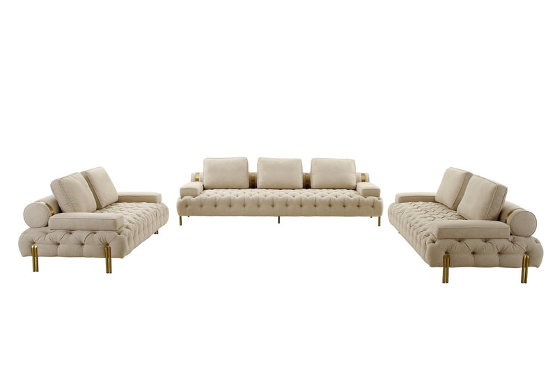Tufting Beige 2 Seater Loveseat - Al Rugaib Furniture