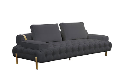 Tufting Dark Grey 3 Seater Sofa - Al Rugaib Furniture