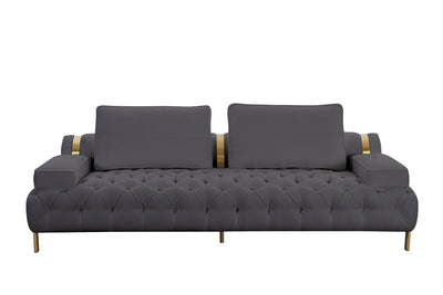 Tufting Dark Grey 3 Seater Sofa - Al Rugaib Furniture