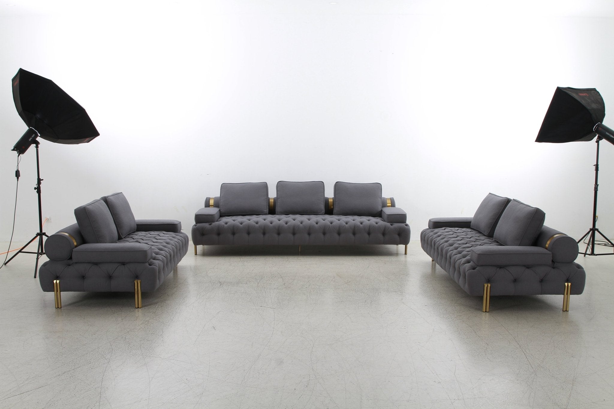 Tufting Dark Grey 4 Seater Sofa XL Sofas| Roots Furniture
