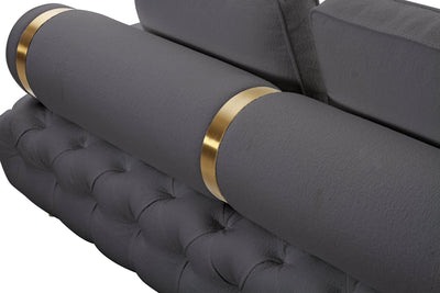 Tufting Dark Grey Loveseat - Al Rugaib Furniture