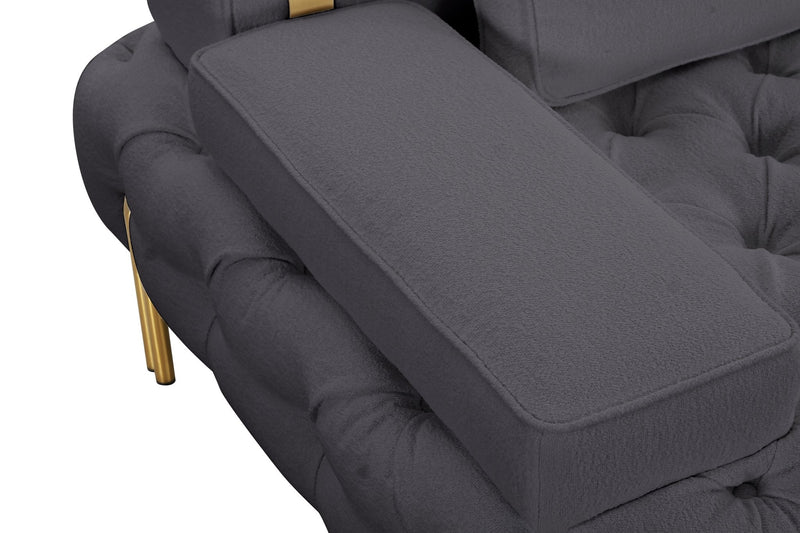 Tufting Dark Grey Loveseat - Al Rugaib Furniture