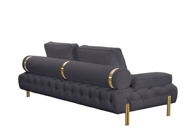 Tufting Dark Grey Loveseat - Al Rugaib Furniture