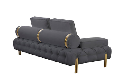 Tufting Dark Grey Loveseat - Al Rugaib Furniture