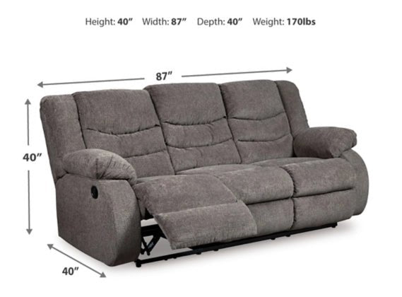 Tulen Reclining - SET in Gray - Al Rugaib Furniture