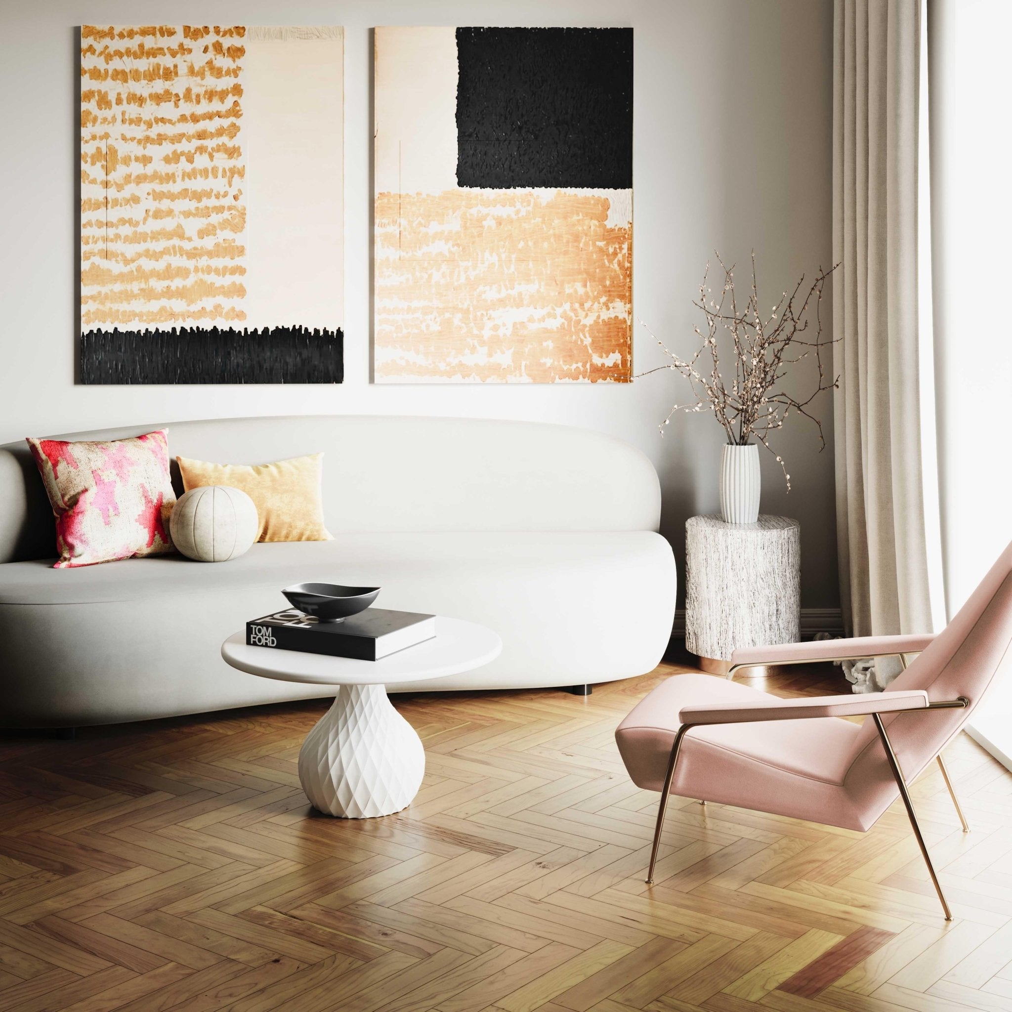 Tulum Ivory Concrete Coffee Table Coffee Tables| TOV