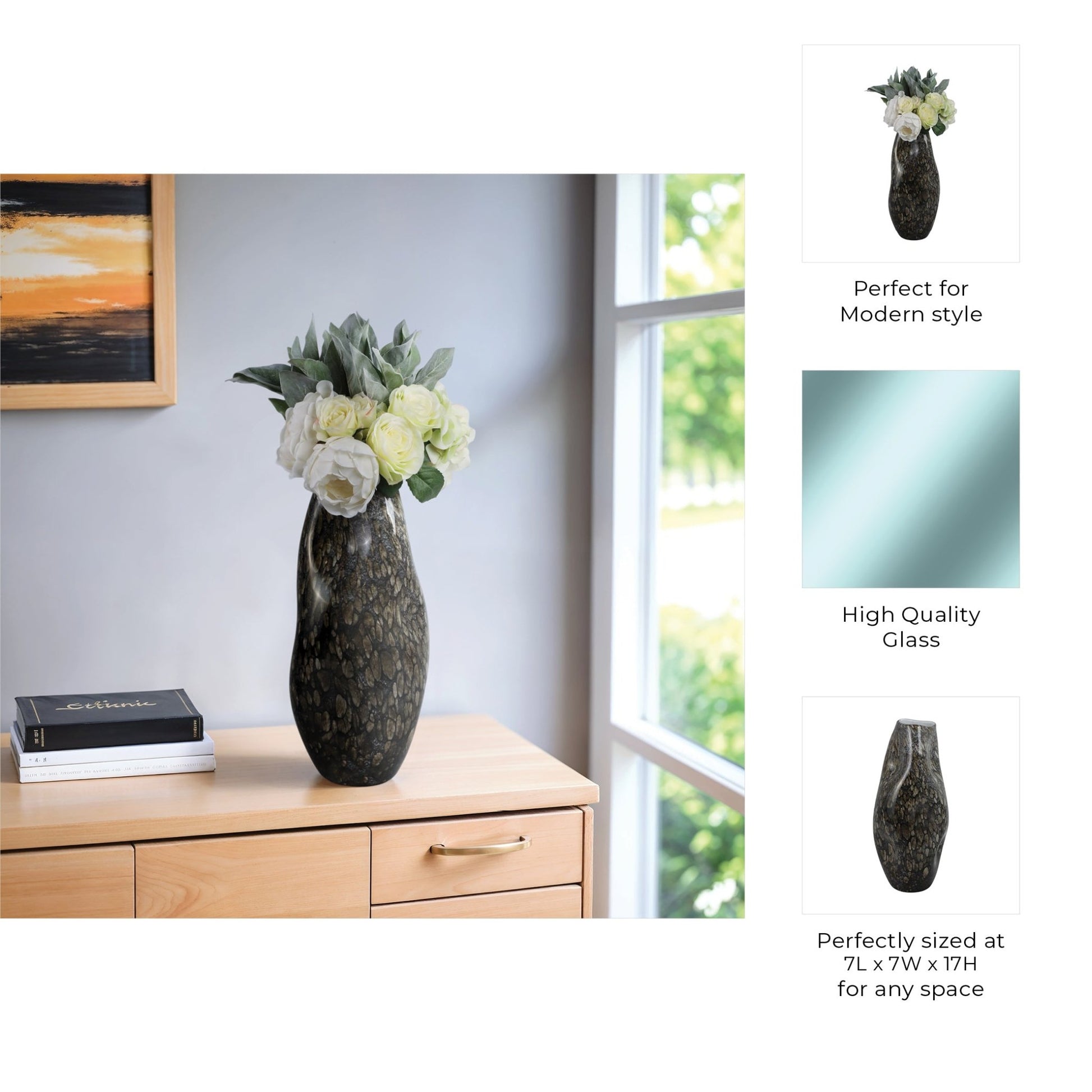 Tunis Speckled Glass Vase Vases and Jars| Sagebrook Home