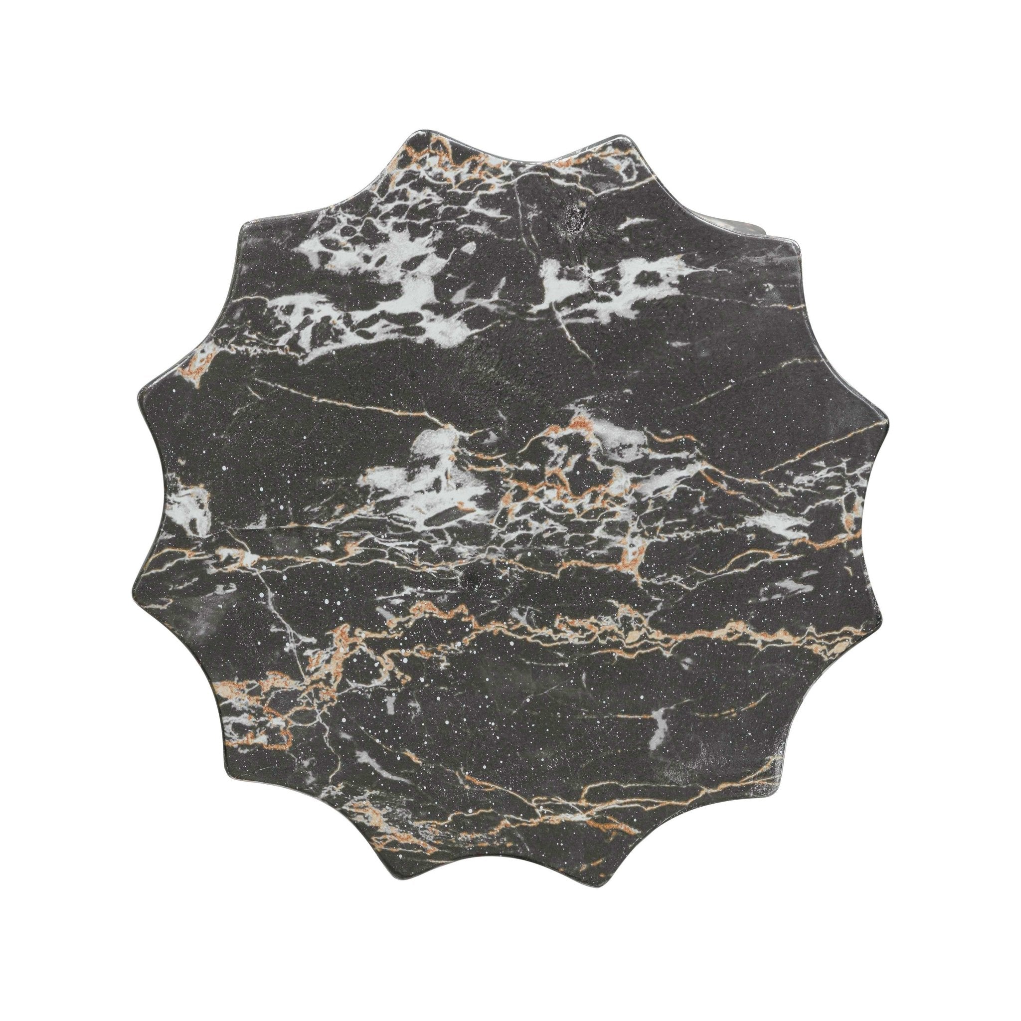 Turin Black Faux Marble Indoor / Outdoor Concrete Stool Consoles & Sideboards| TOV