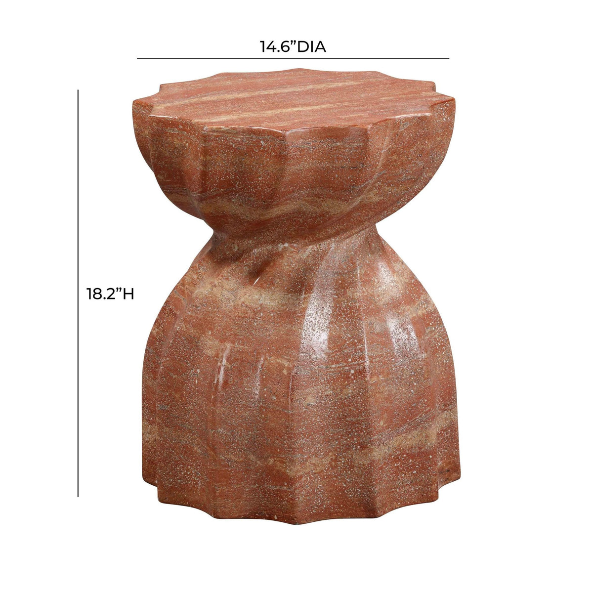 Turin Faux Red Sandstone Indoor / Outdoor Concrete Stool Consoles & Sideboards| TOV